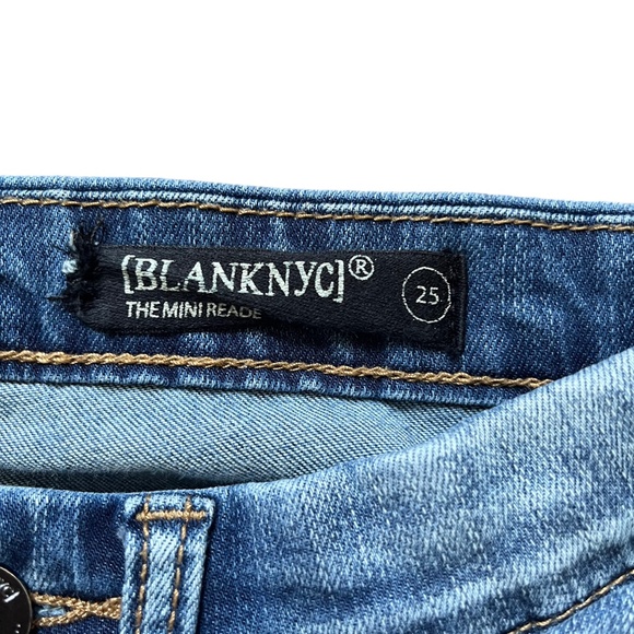 BLANK NYC Distressed Skinny Jeans in Shot Not Blue Wash, Size 25 - Picture 5 of 9